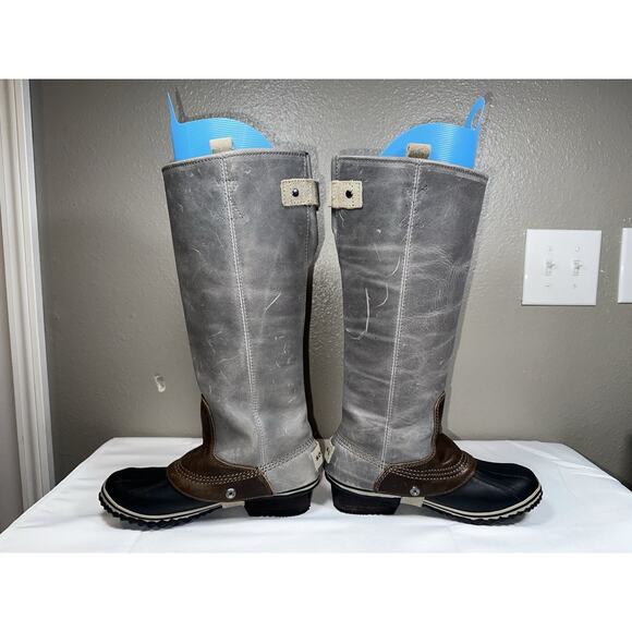 Sorel Slimpack Tall Boots Women's 7.5 Gray Equestrian Riding Rain Waterproof - Picture 7 of 12